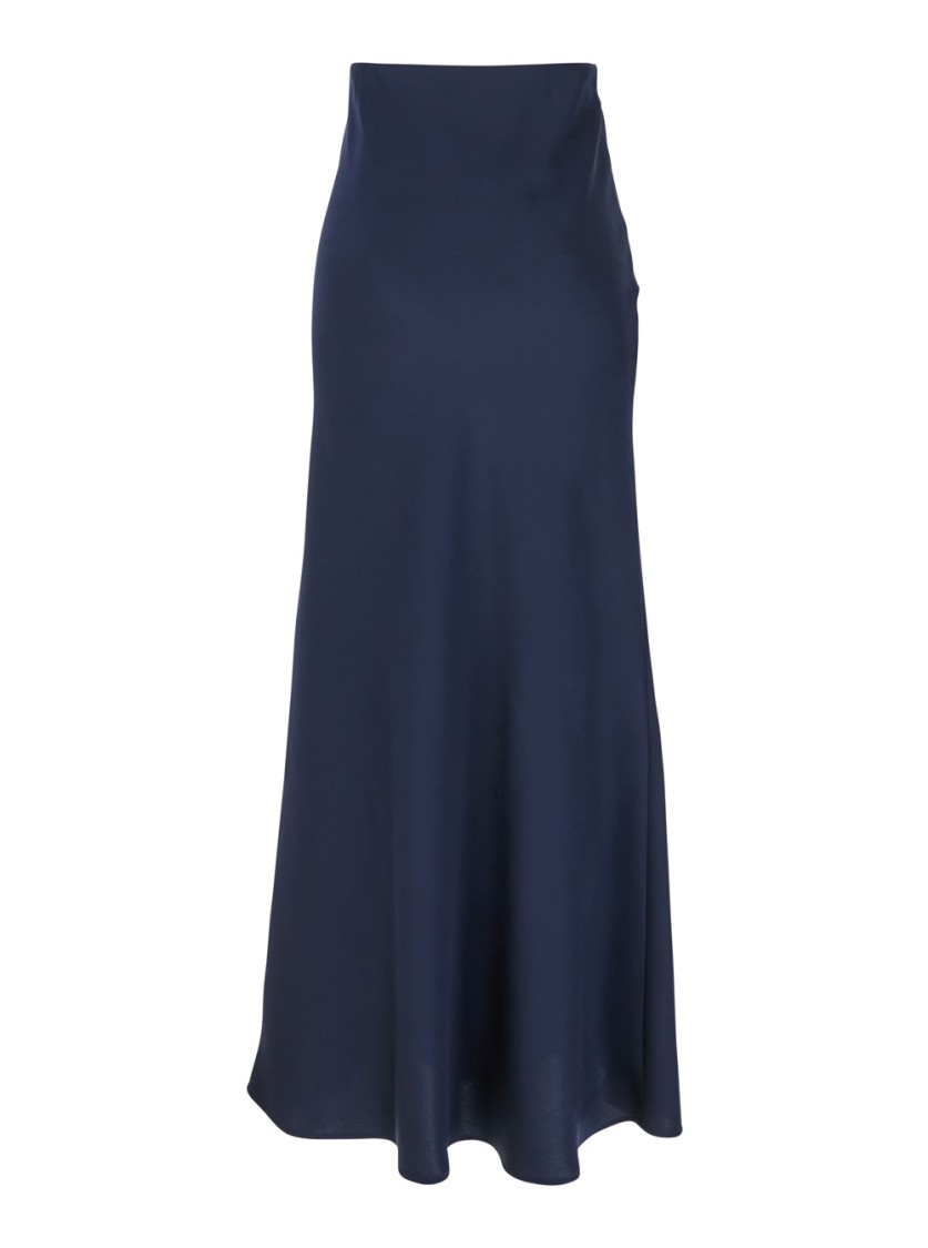 PLAIN PLAIN MAXI SKIRT WITH FITTED WAISTBAND AND FLOWING SILHOUETTE
