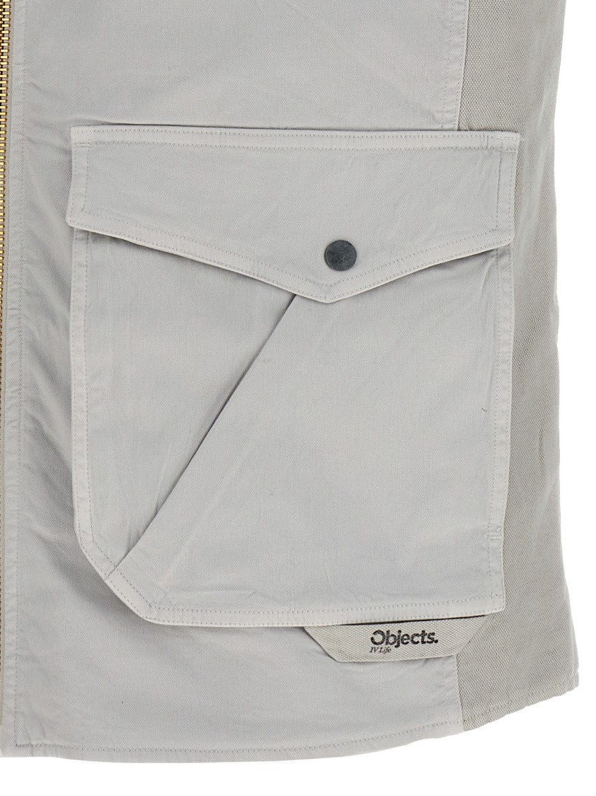 Objects Iv Life Grey Canvas Vest In Gray