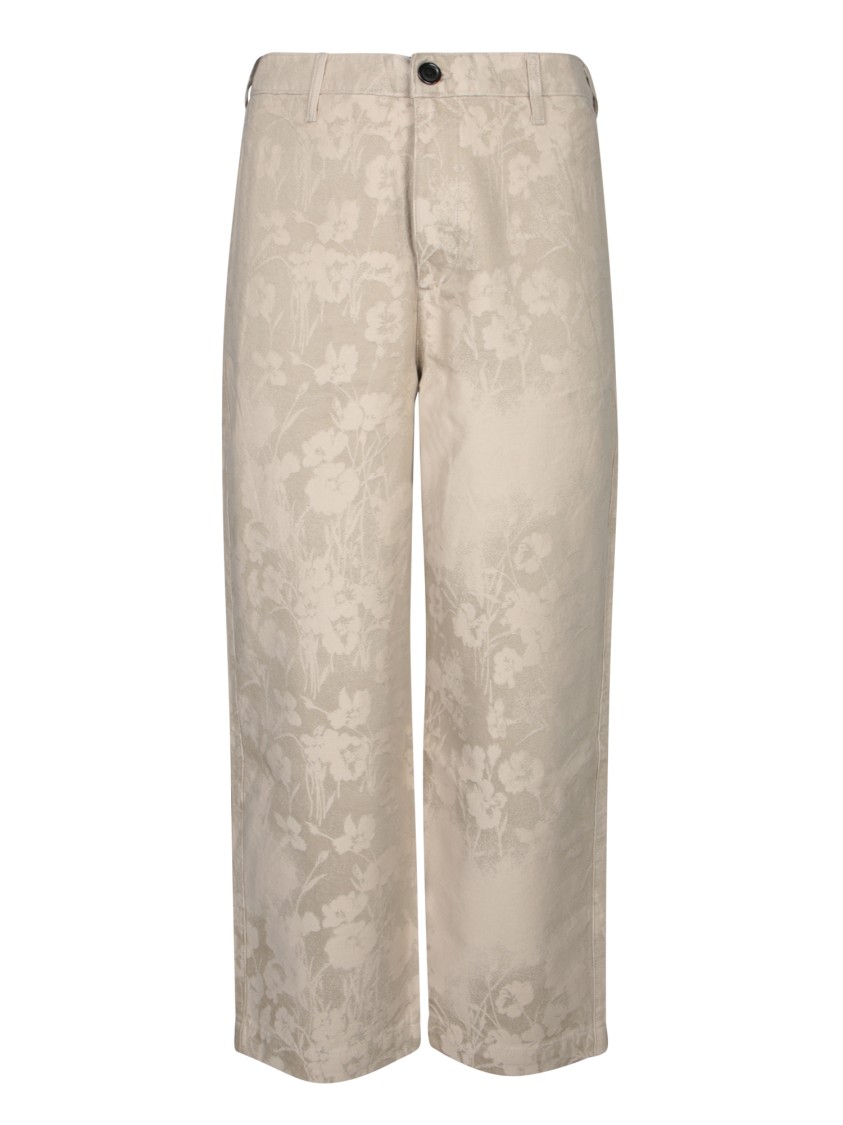 PAUL SMITH PAUL SMITH JACQUARD STRAIGHT-LEG JEANS WITH FLORAL PATTERN