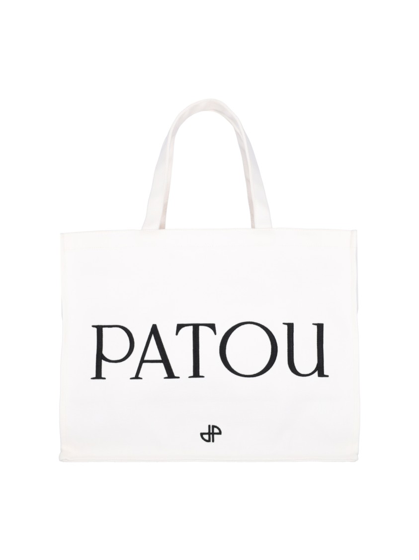 Patou Large Logo Tote Bag  White