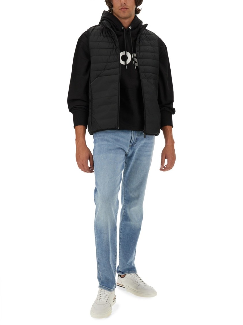 Shop Hugo Boss Boss Relaxed Fit Black Hooded Sweatshirt