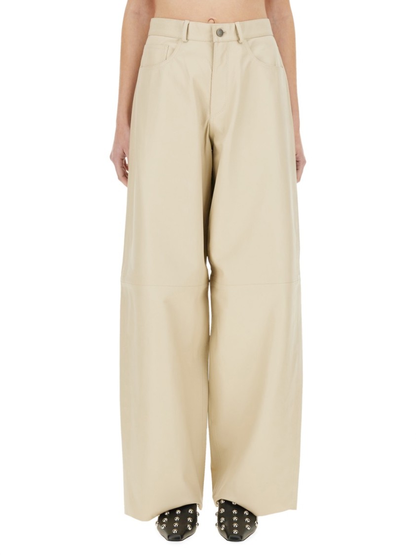Shop Haikure "bethany" Leather Pants In Neutrals
