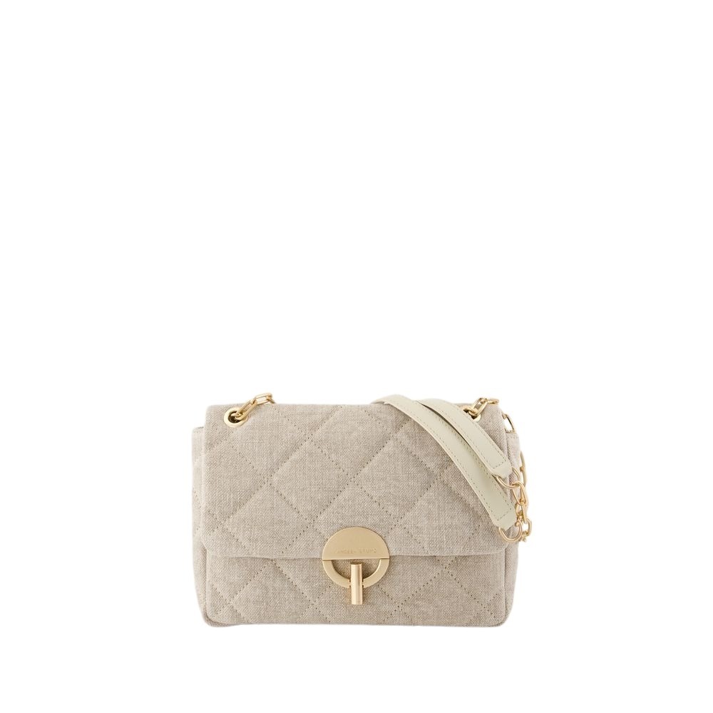 Shop Vanessa Bruno Grand Moon Bag - Linen - Beige In Neutrals