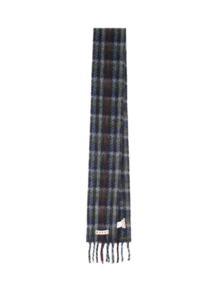 Marni Soft Fringed Scarf Multicolored Pattern
