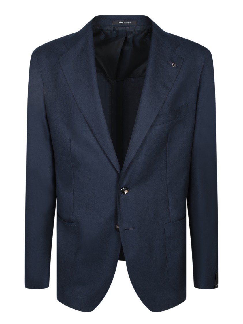 Shop Tagliatore Single-breasted Cashmere Jacket With Buttoned Cuffs