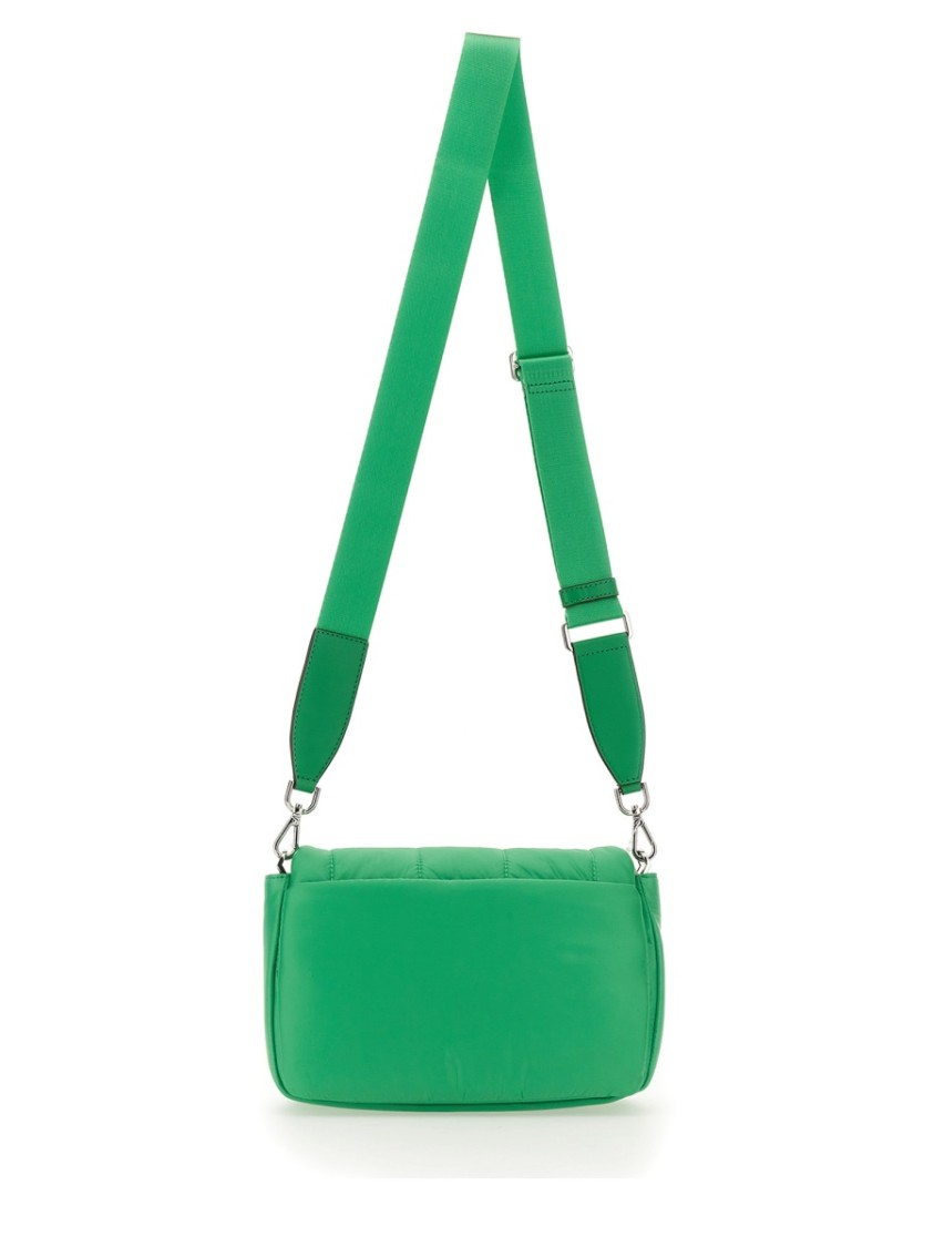 Shop Michael Michael Kors Quilted Green Lilah Bag With Adjustable Shoulder Strap