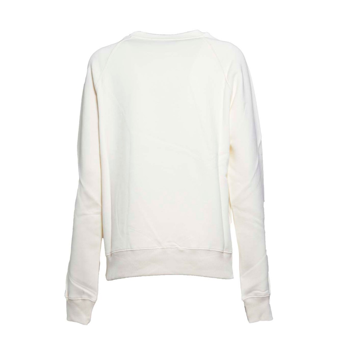 Msgm Ivory Cotton Crewneck Sweatshirt