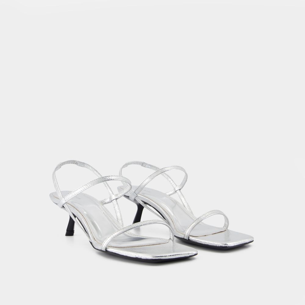 Shop Anine Bing Hilda Pumps - Leather - Silver In White