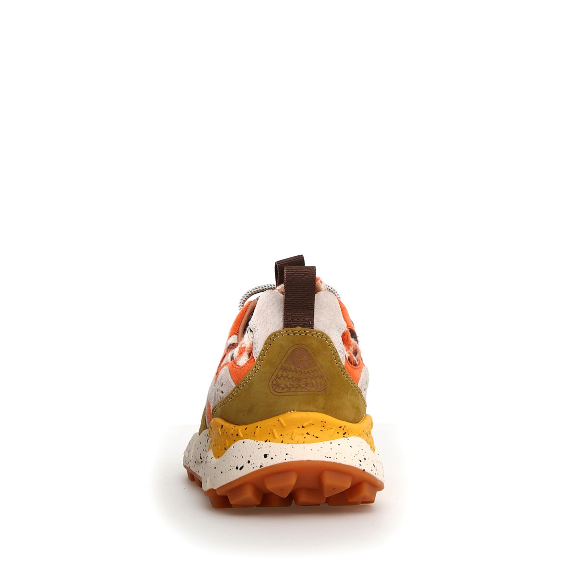 Flower Mountain Yamano 3 Sneakers In Burnt Suede With Orange Accents In Multicolor