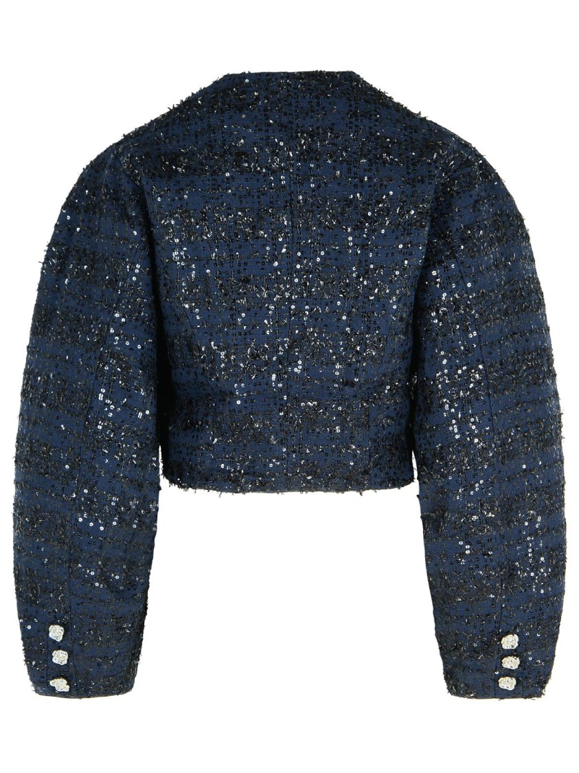 Rotate Birger Christensen Rotate Dark Blue Polyester Short Jacket In Blue