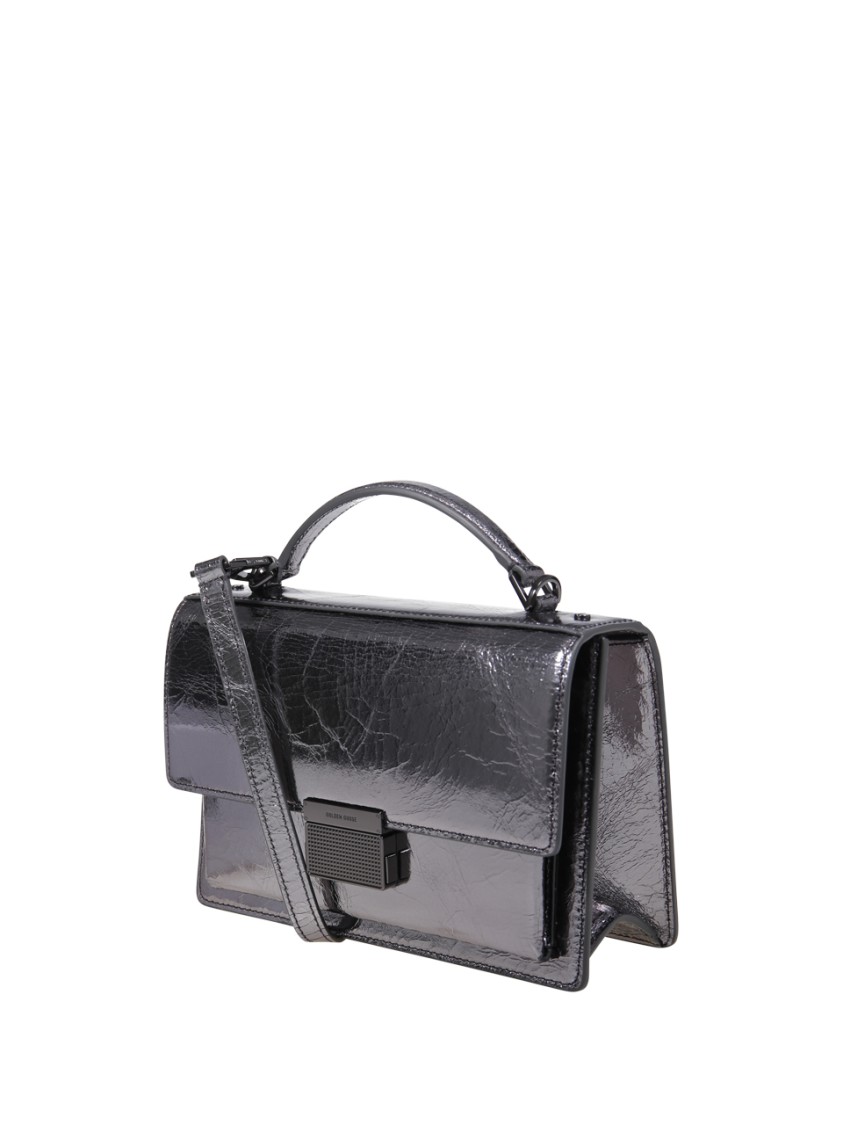 Golden Goose Rectangular Shape Patent Leather Cross-body Bag In Metallic
