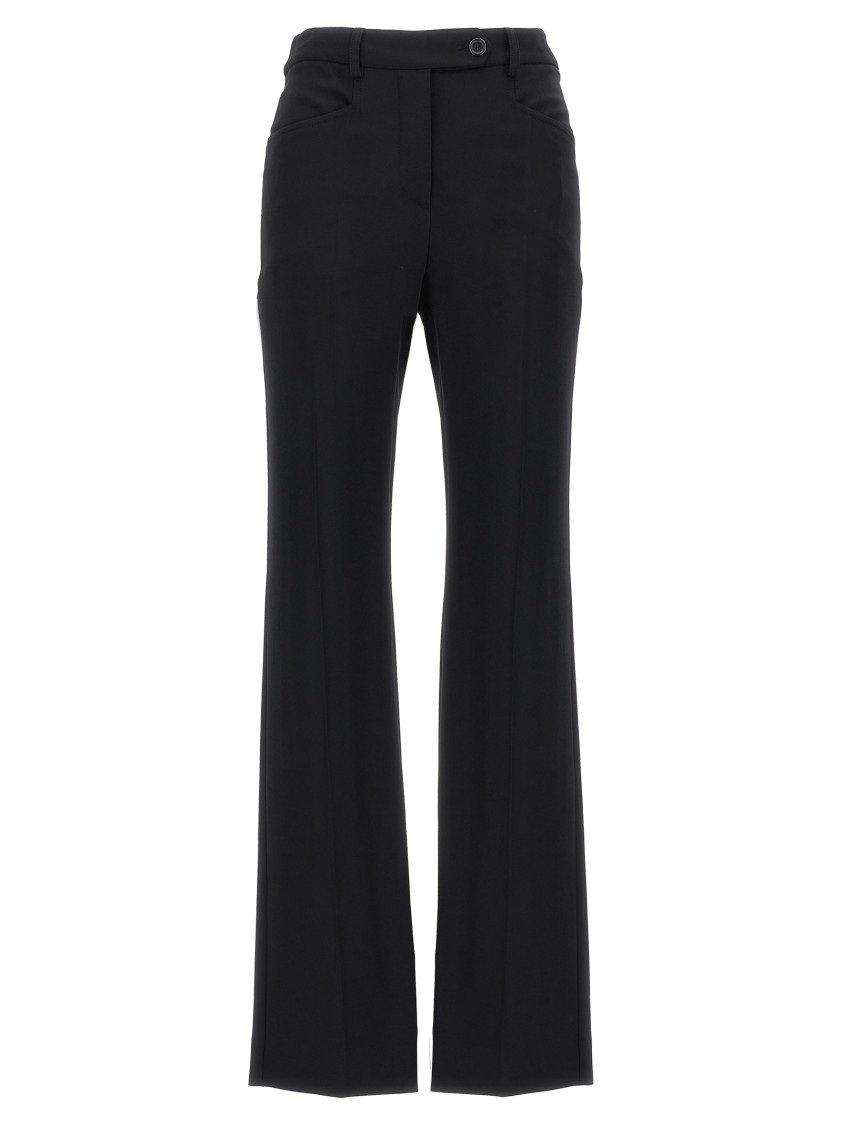 Moschino Straight-leg Pants With Front Pleat In Stretch Viscose In Black