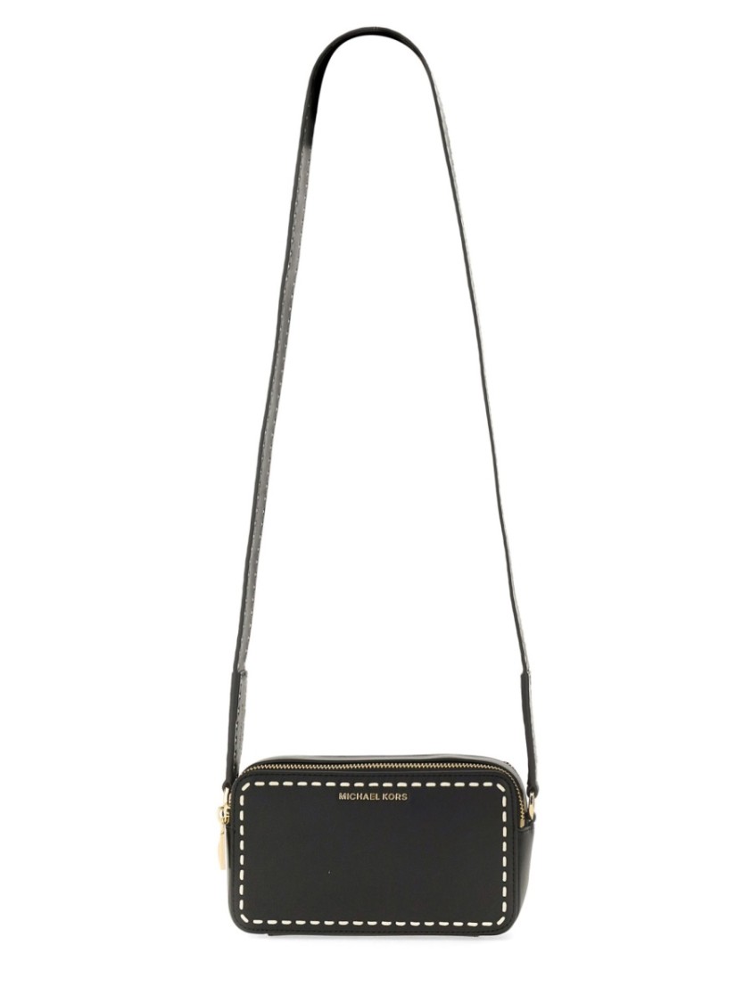 Michael Michael Kors Rectangular Cow Leather Camera Bag In Black