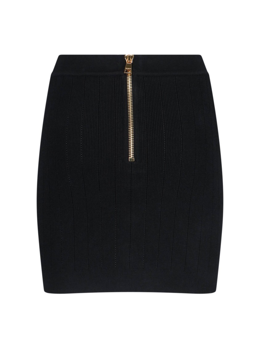 Shop Balmain Mini Knit Skirt – Black