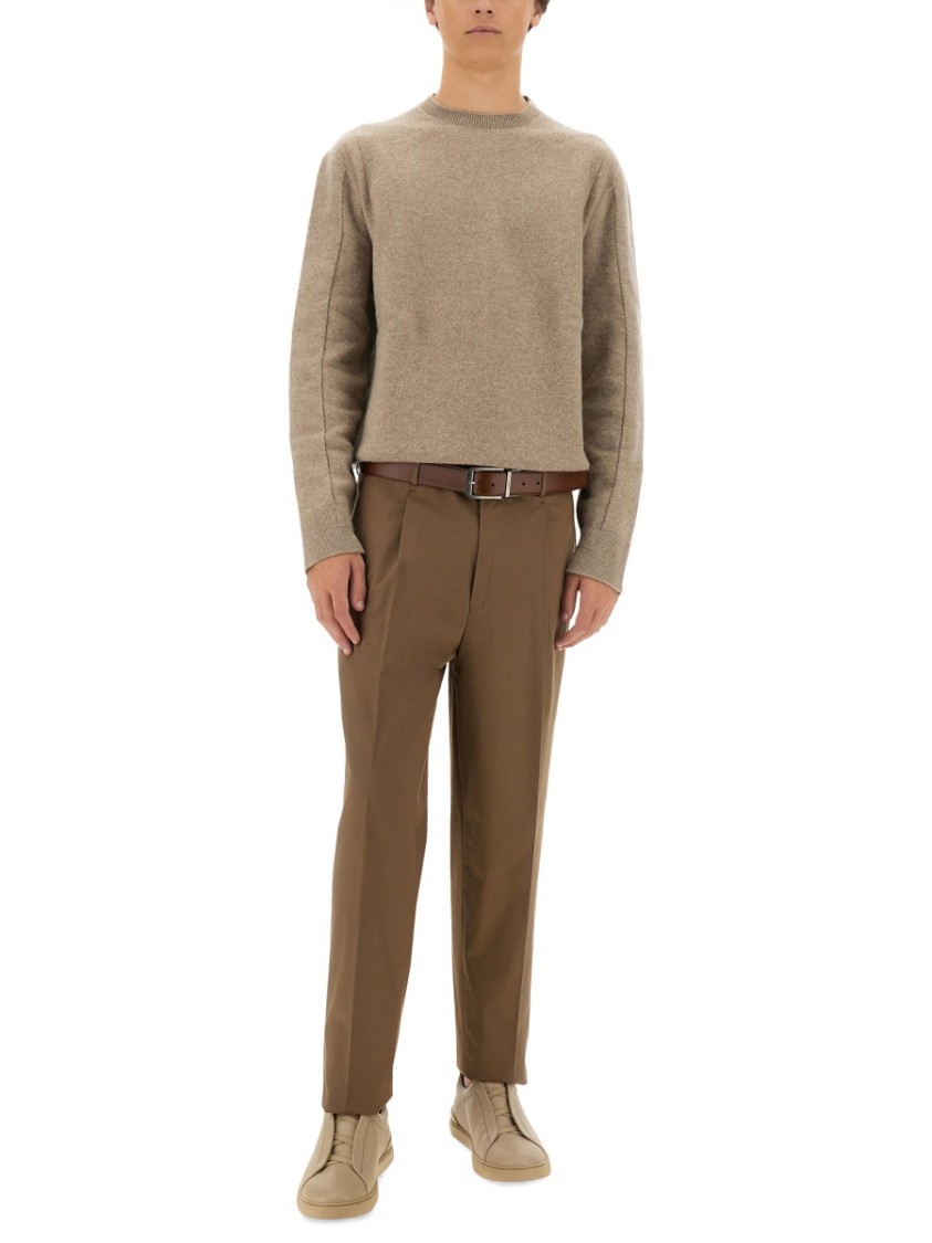 Shop Zegna Straight Leg Pants In Brown