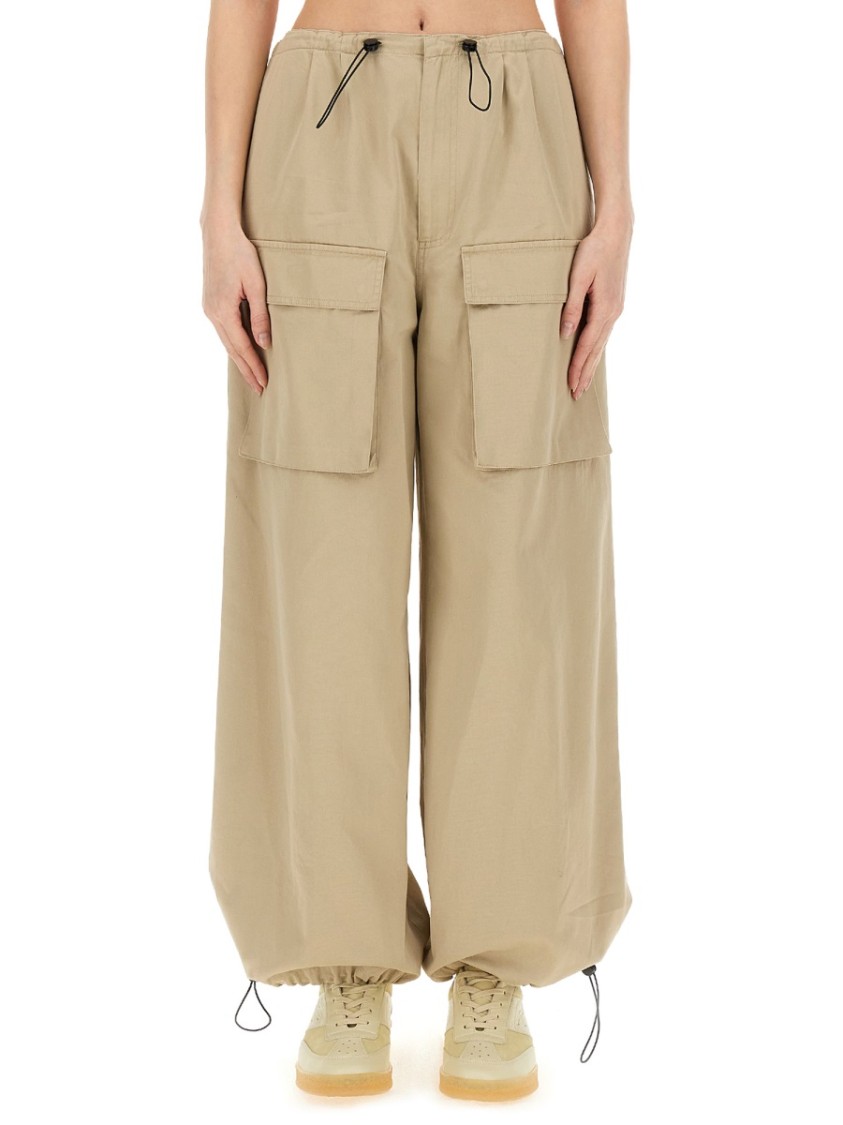 Mm6 Maison Margiela Utility Cargo Pants Drawstring Waist In Neutrals