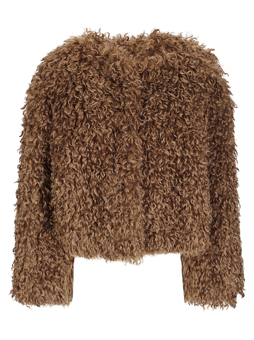 Tagliatore Short Fur Coat In Synthetic Fabric In Brown