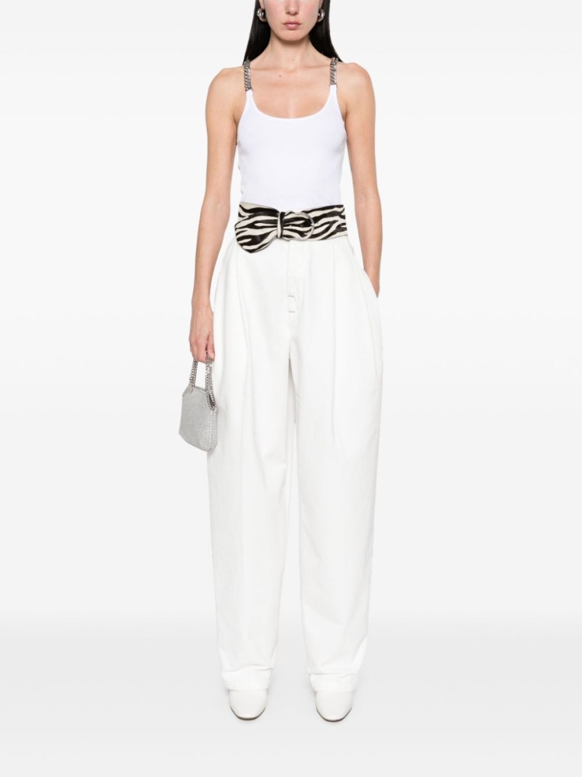 Stella Mccartney Stella Mc Cartney White Tank Top With Chain Straps In White