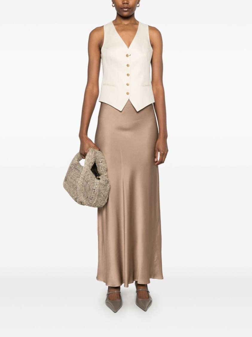 Shop Antonelli Flowing Midi Skirt With Soft Sheen Finish