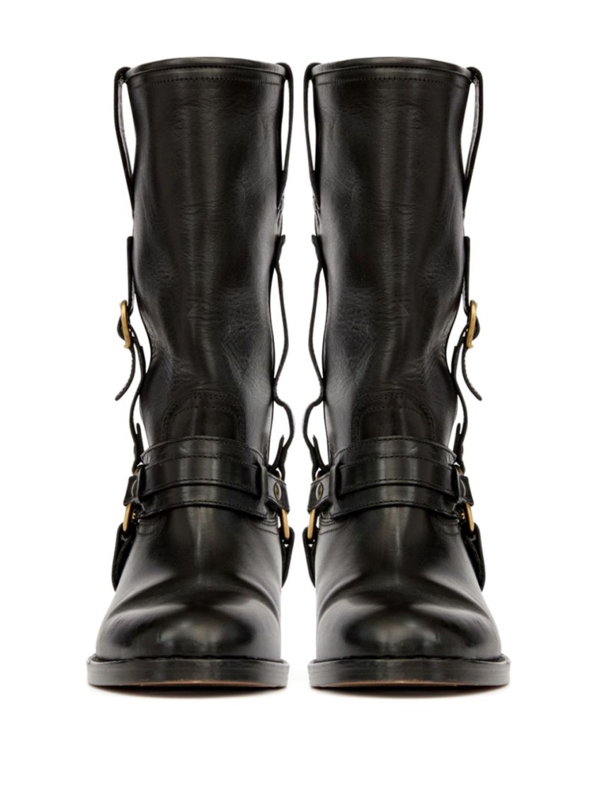 Isabel Marant Knee-high Leather Boots With Buckle Detail In Black