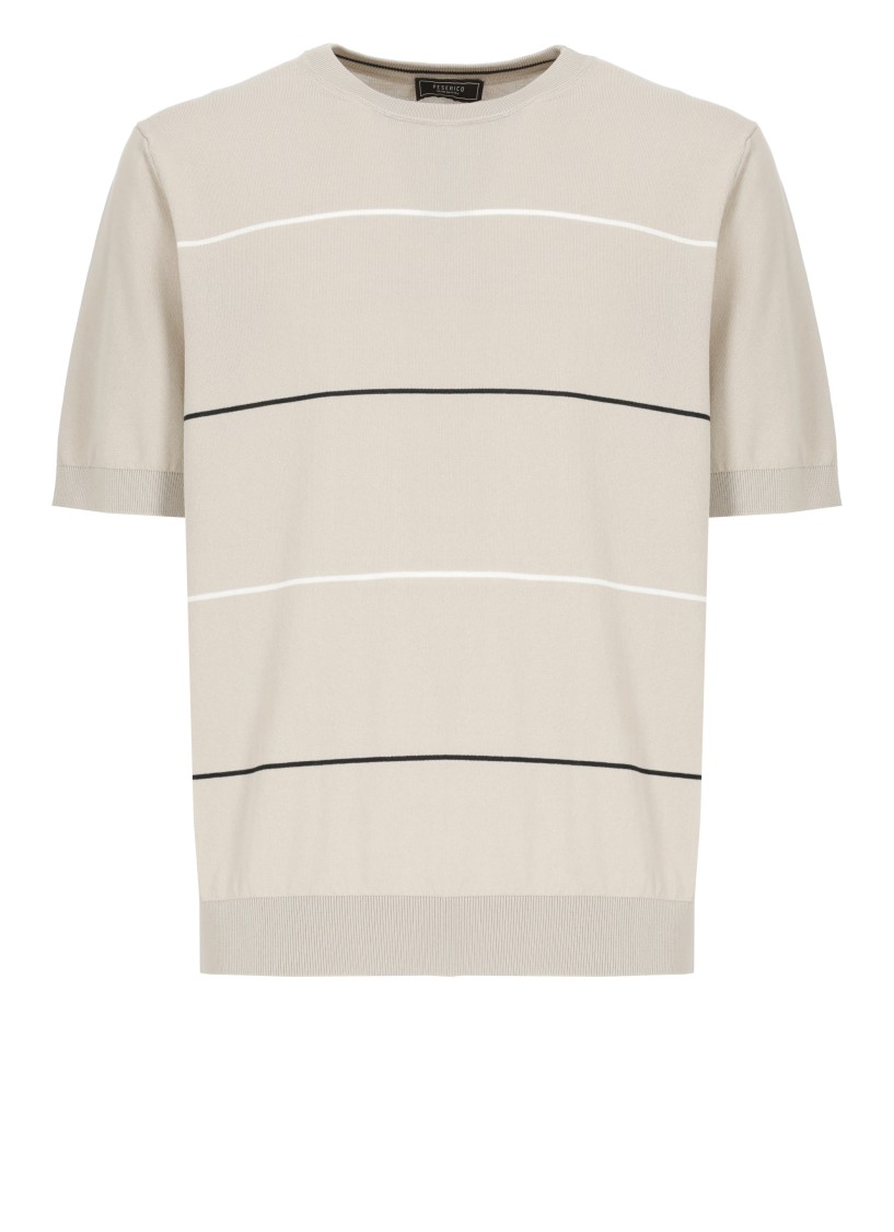 Peserico Short Sleeve Striped Tee