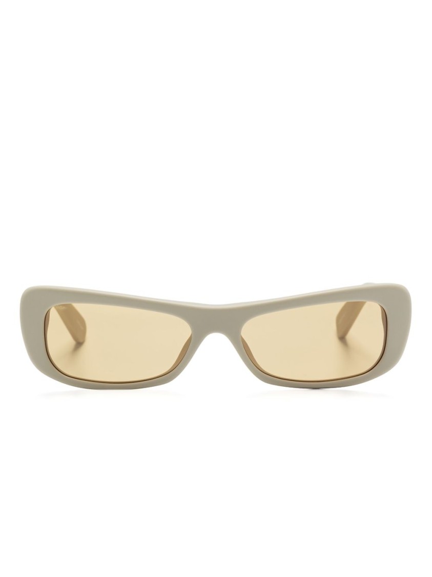 LINDA FARROW X JACQUEMUS LINDA FARROW X JACQUEMUS ANGULAR CAPRI SUNGLASSES WITH YELLOW LENSES AND UV PROTECTION