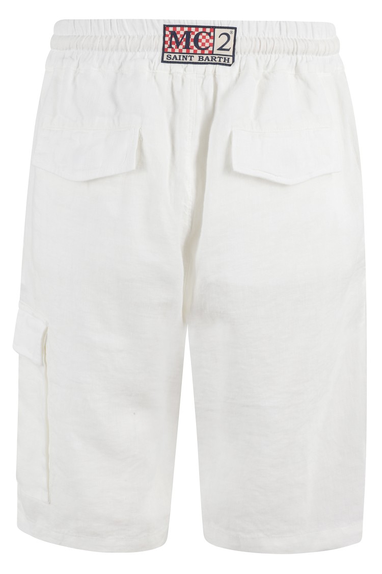 Shop Mc2 Saint Barth Bermuda Chinos Con Tasche In White