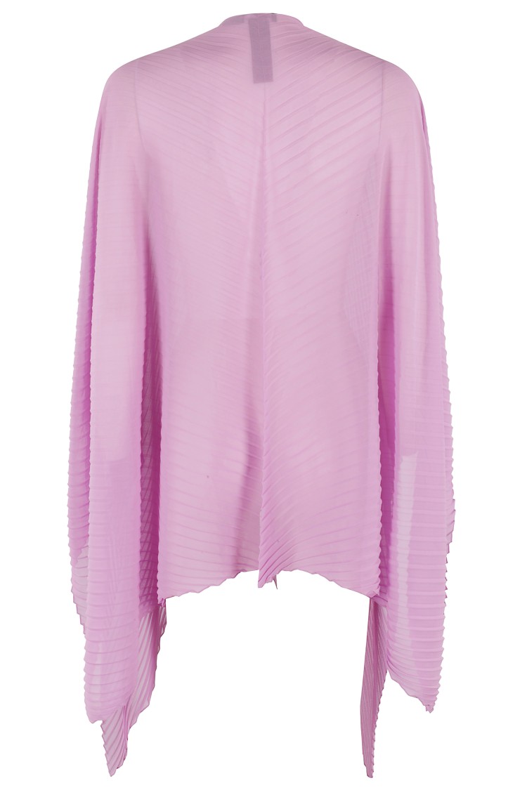 Emporio Armani Plissé Semi-sheer Chiffon Scarf In Purple