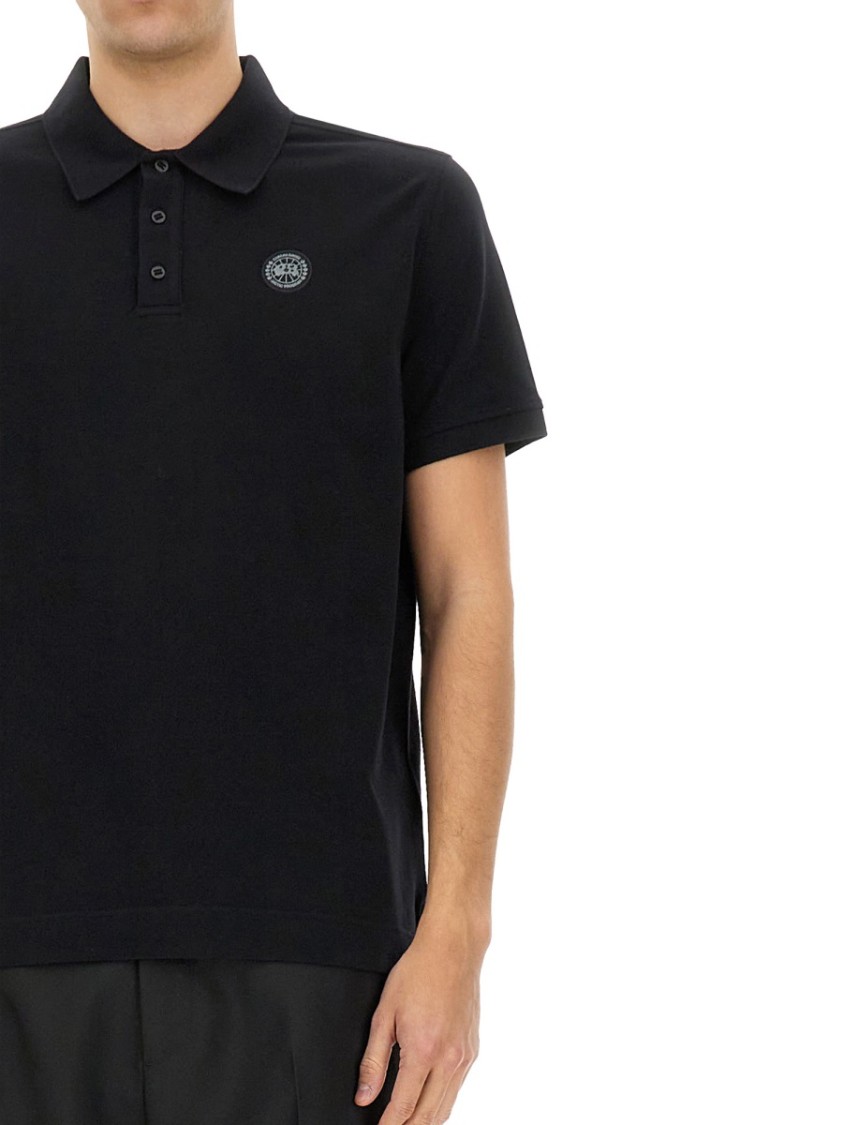Shop Canada Goose Classic Black Polo With Subtle Logo