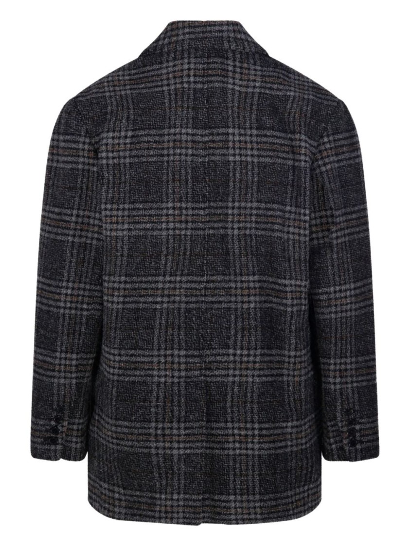 Isabel Marant Étoile Tailored Plaid Blazer With Single Button Closure In Black