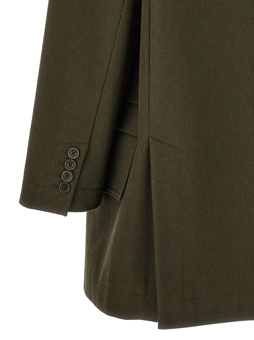 Max Mara Shirt-style Round-collar Casual Jacket In Green