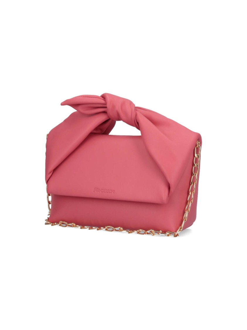 Jw Anderson Twister Midi Bow Leather Top-handle Bag