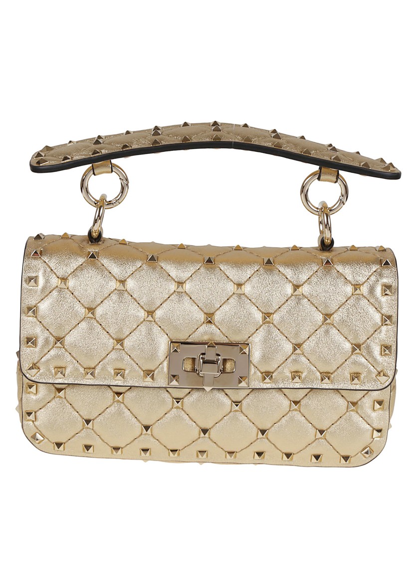 Valentino Small Shoulder Bag Rockstud Spike In Silver