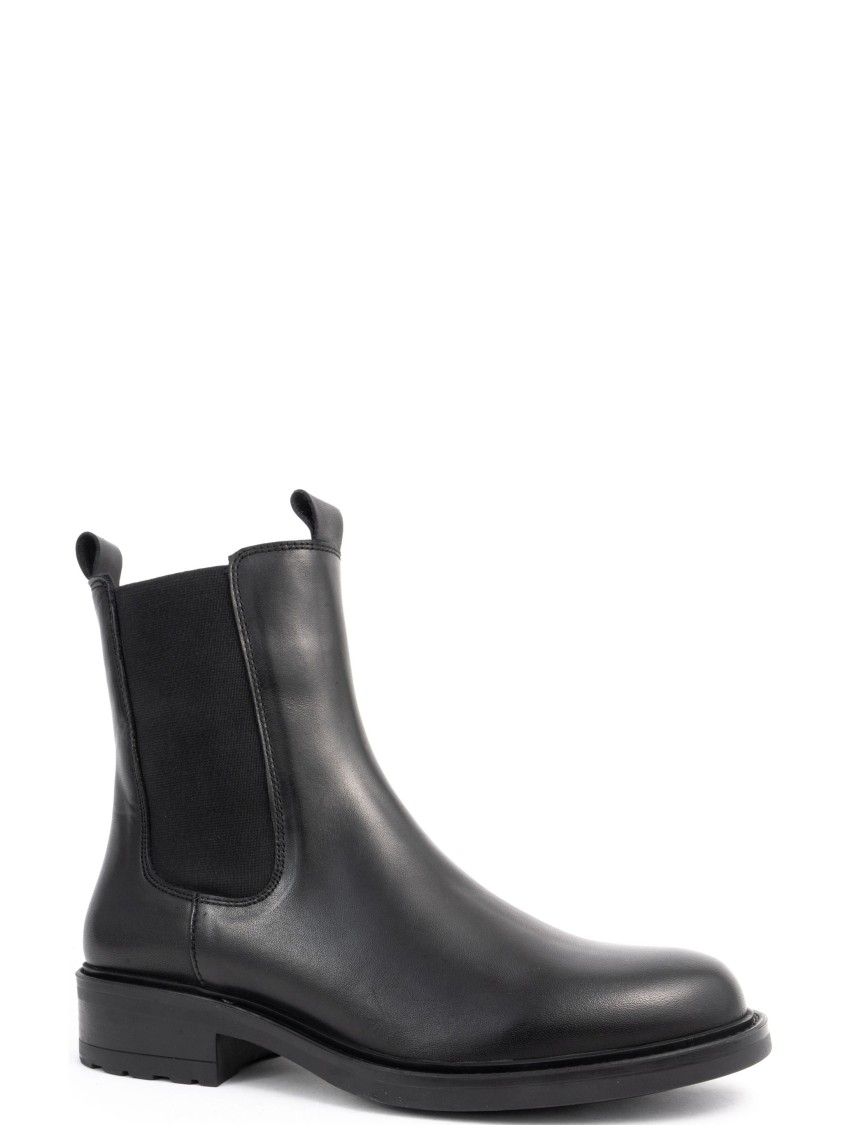 Sergio Moretti Ankle Boots With Elastic Side Panels In Black
