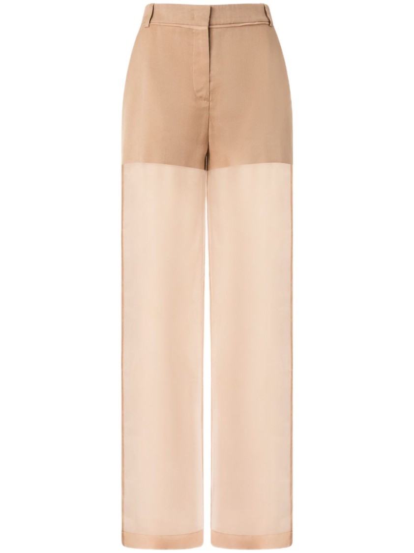 PINKO PINKO WIDE-LEG TROUSERS WITH SHEER PANEL DESIGN 