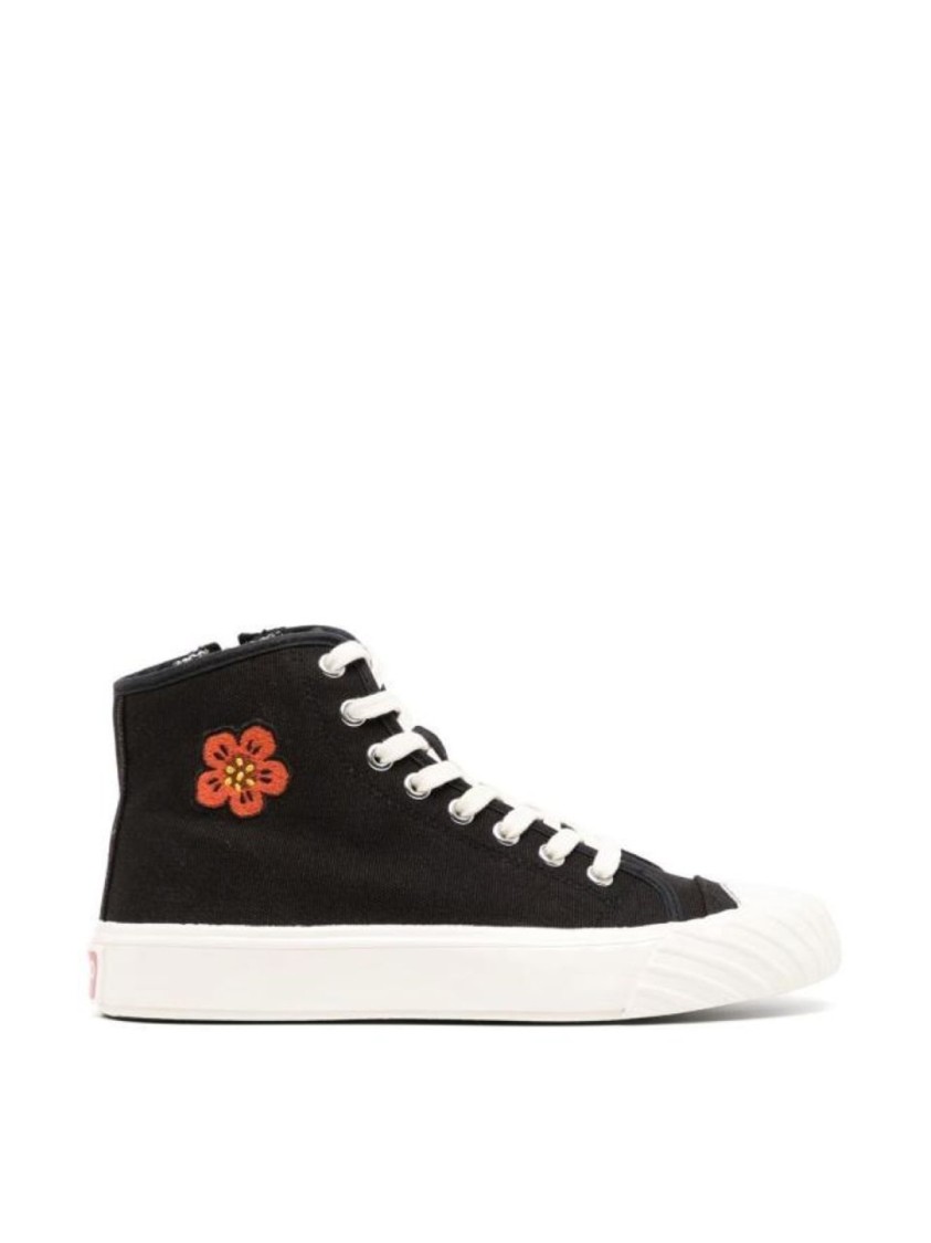 Kenzo School Boke Flower Hi-top Sneakers In Black