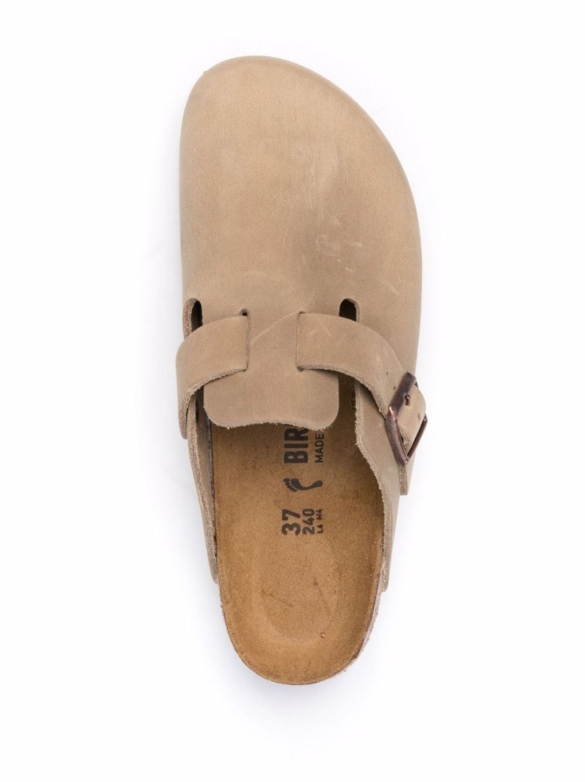 Birkenstock Boston Clogs With Adjustable Strap In Neutral