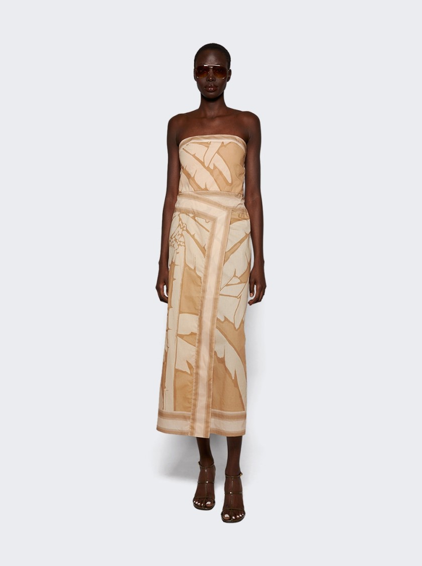 JOHANNA ORTIZ JOHANNA ORTIZ PALMS PONTOON AFTERNOON ANKLE DRESS SALTY PALMS SAND
