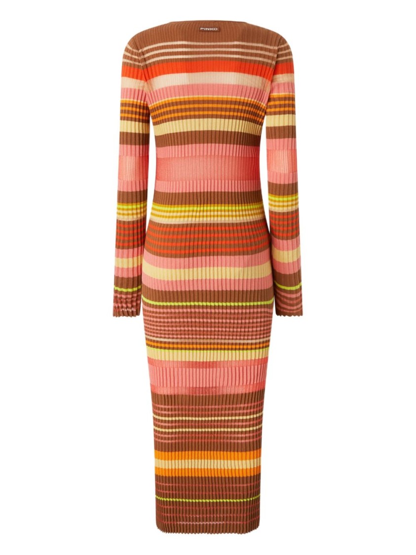 Shop Pinko Sassolungo Dress With Round Neck And Long Sleeves