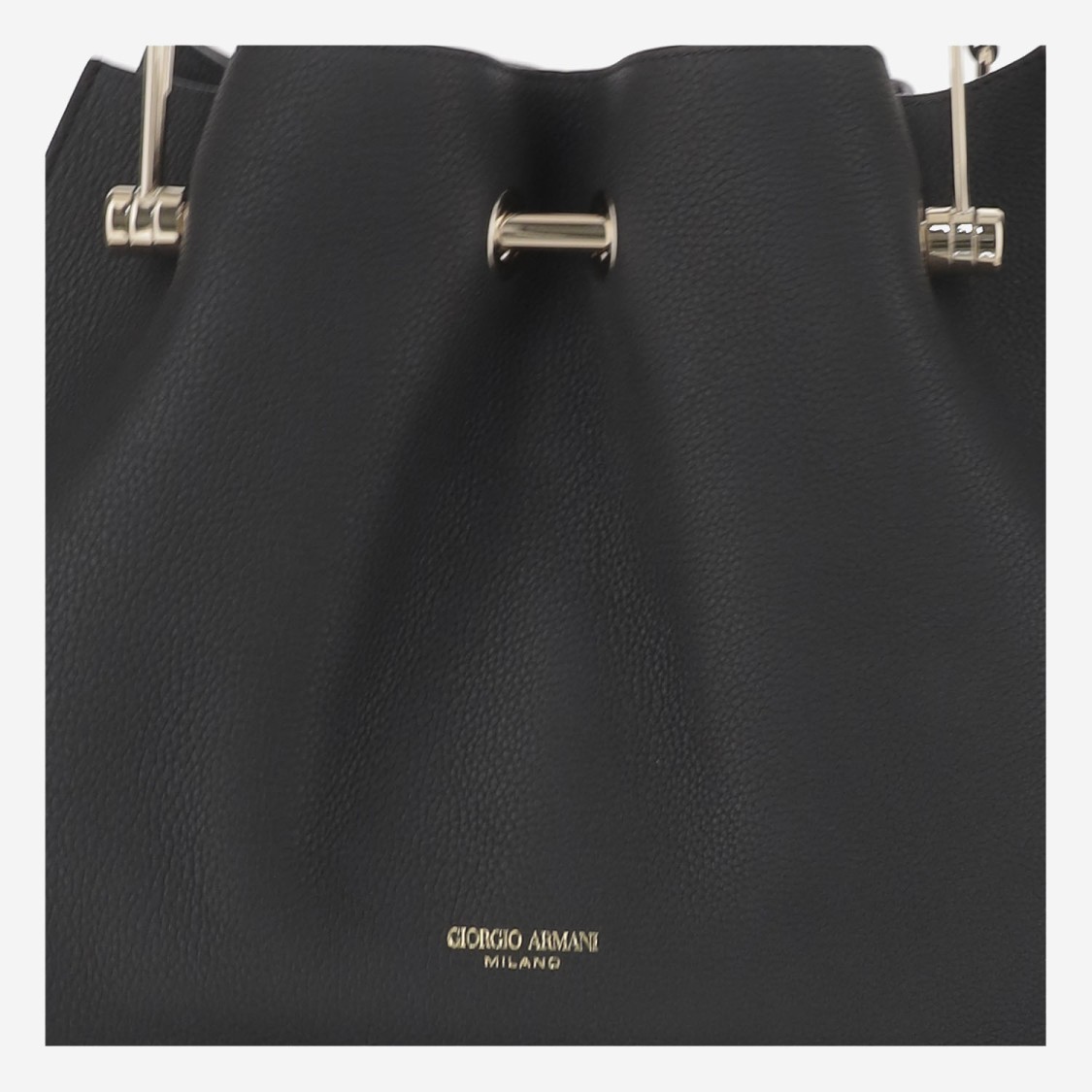 Shop Giorgio Armani Small Leather Shopper Bag In Black