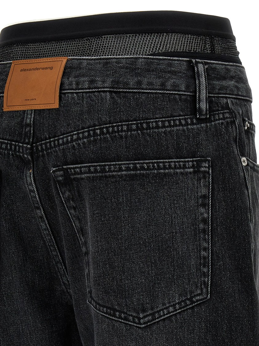 デニム・ジーパン DENIM X ALEXANDER WANG Mesh Undie' jeans Black Alexander Wang Slit Hem Jeans W/ Mesh Underwear in Black | Lyst