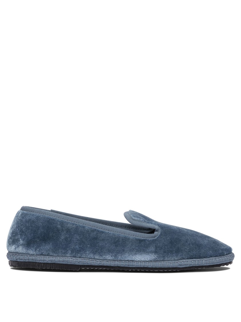 Sentier Di Segantin Roberta Light Blue Viscose Blend Loafers With Rubber Sole In Blue