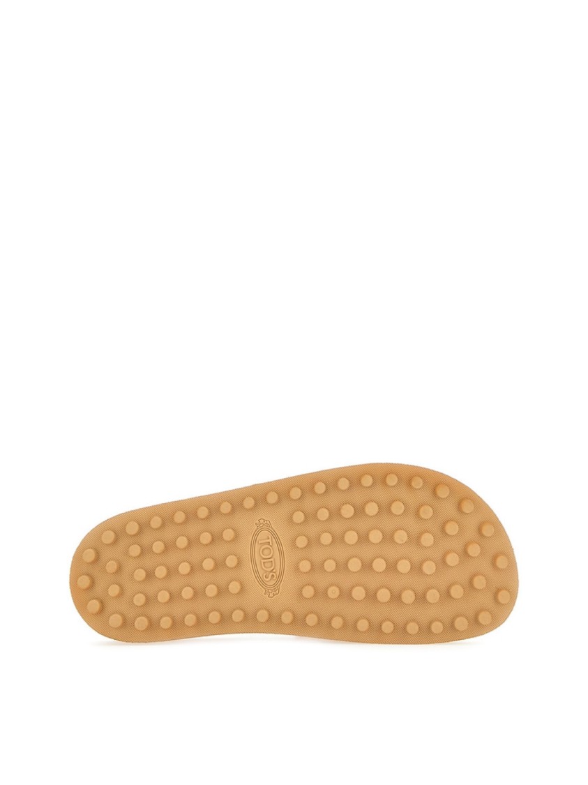 Tod's Monogram Logo Slides Sandals In Brown