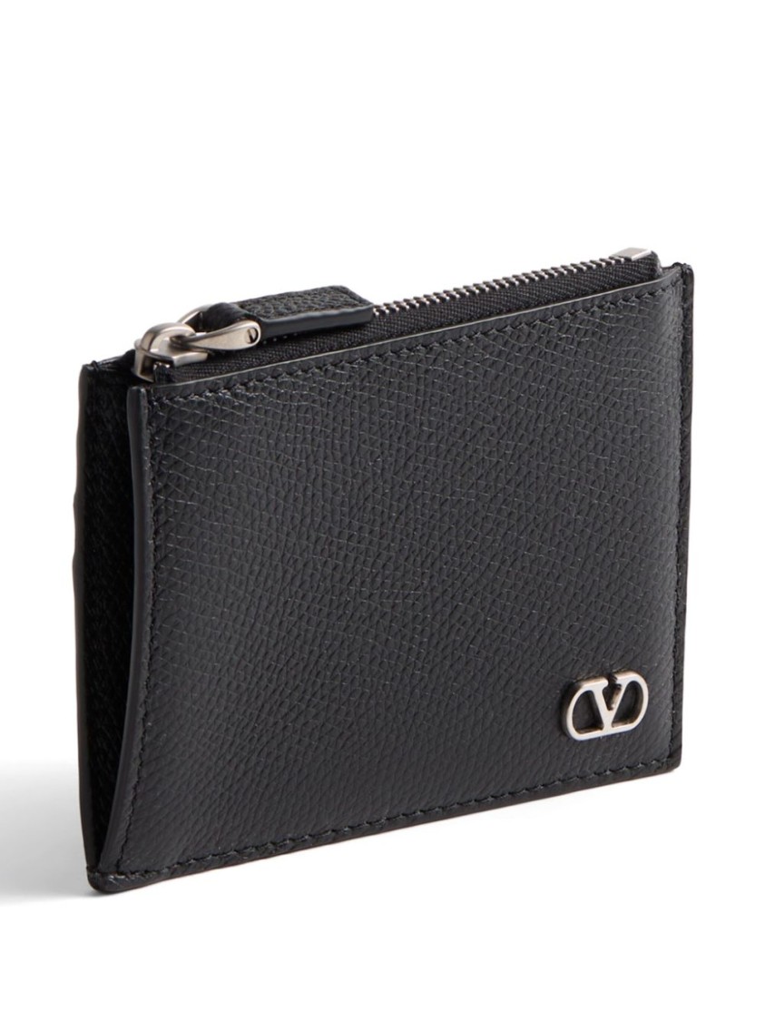 Valentino Vlogo Signature Card Holder In Black