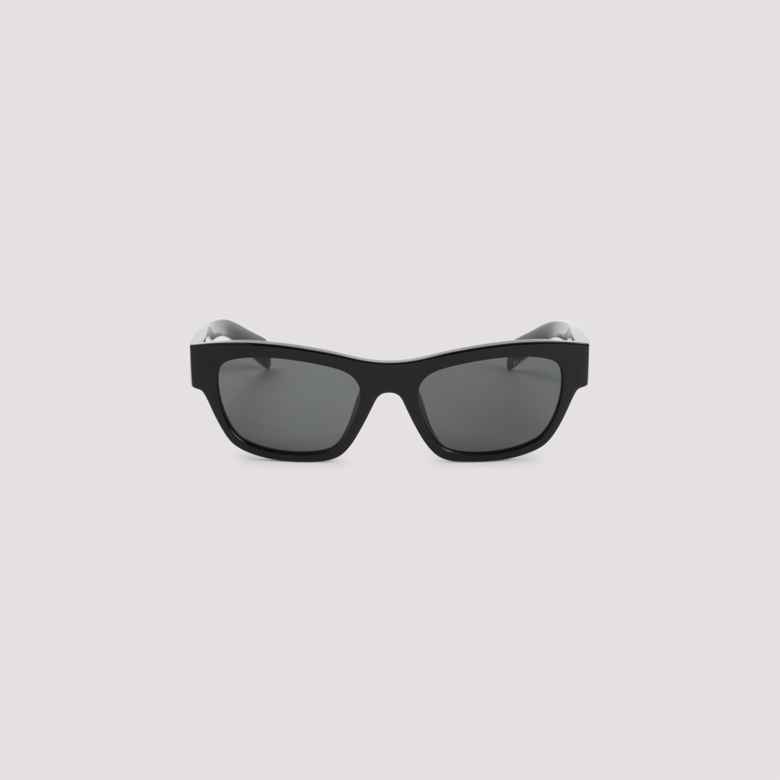 Prada Angular Black Acetate Sunglasses With Dark Lenses In Black