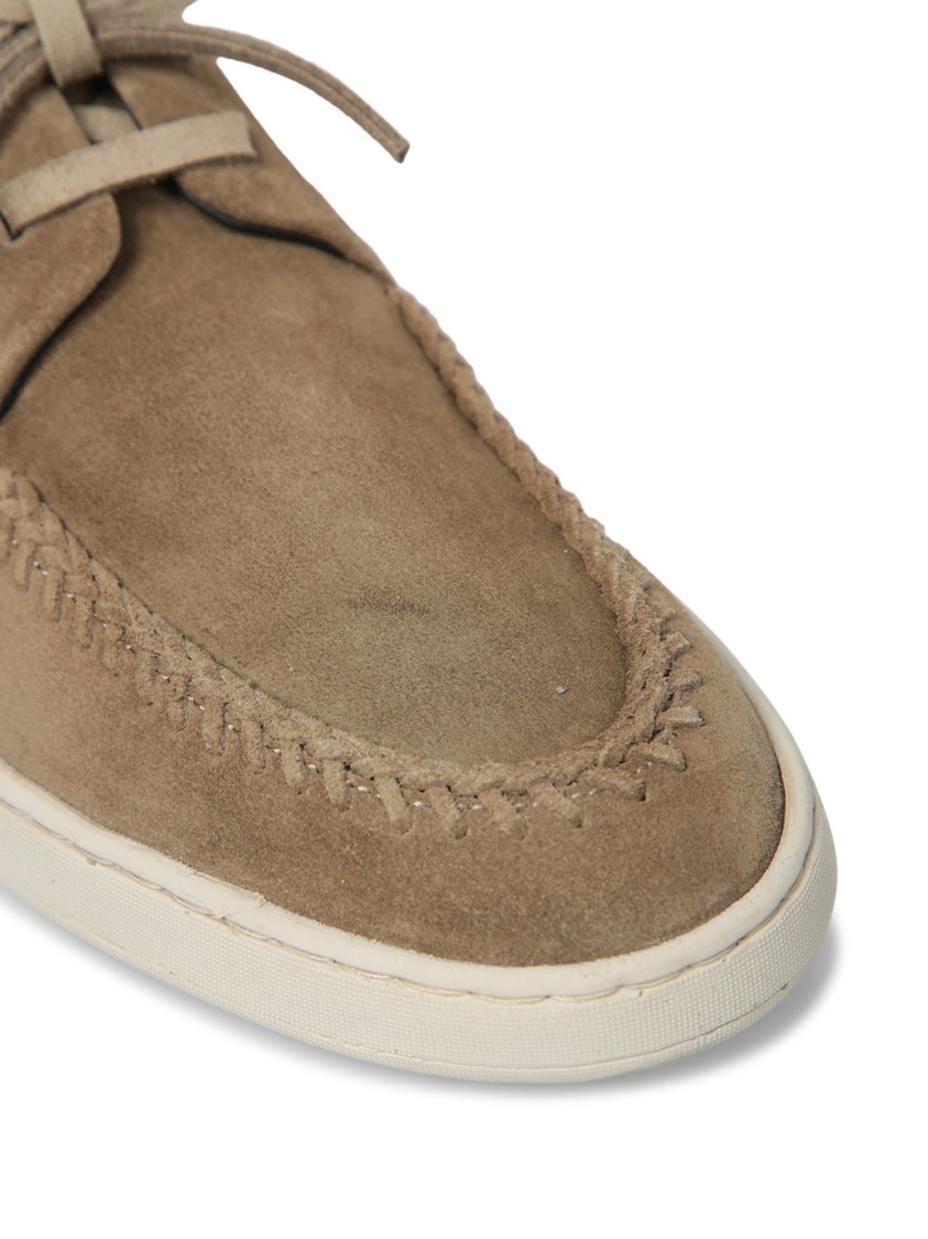 Officine Creative Herbie Lead Lace Suede Brown Loafer In Brown