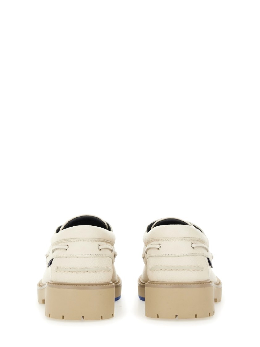 Shop Burberry "raft" Moccasin In Neutrals
