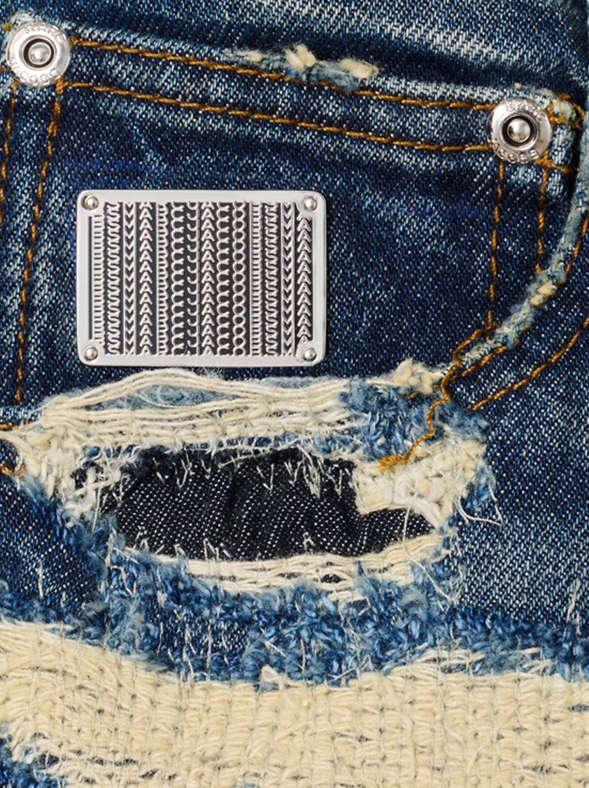 Marc Jacobs The Rip And Repair Straight Jean Jeans In Blue