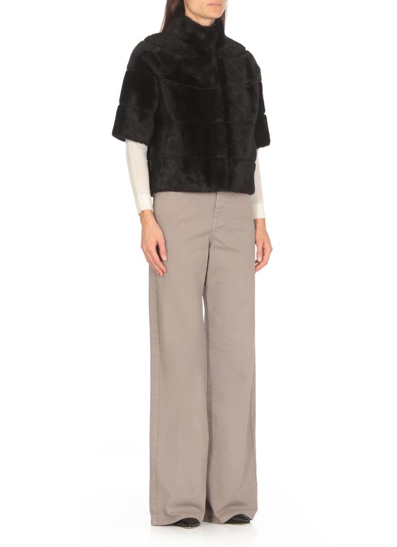 Betta Corradi Syntetic Fur Cape In Black
