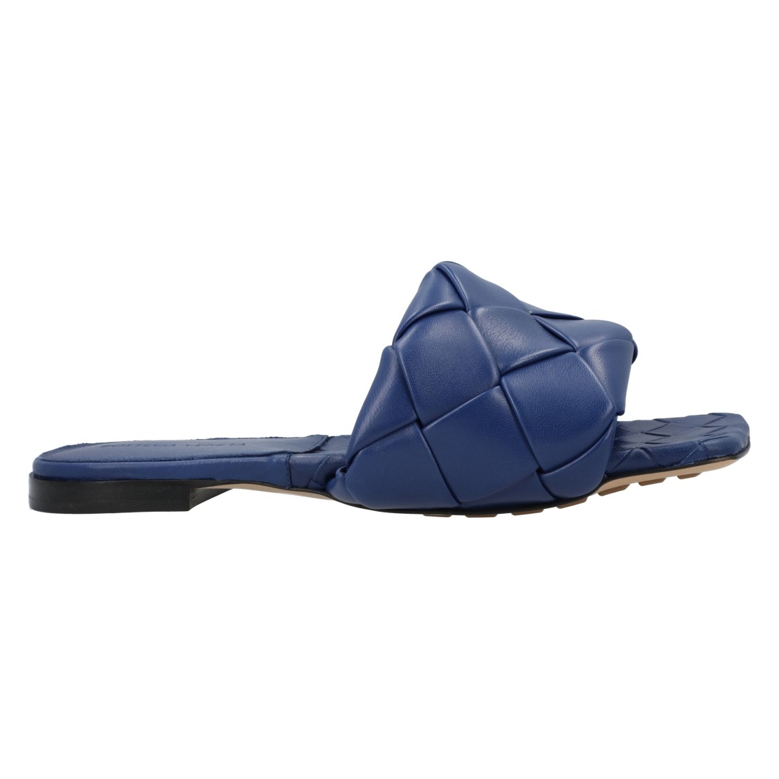 Bottega Veneta The Lido Intrecciato Leather Sandal In Blue